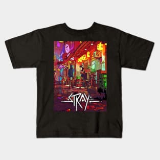 stray cat video gaming Kids T-Shirt